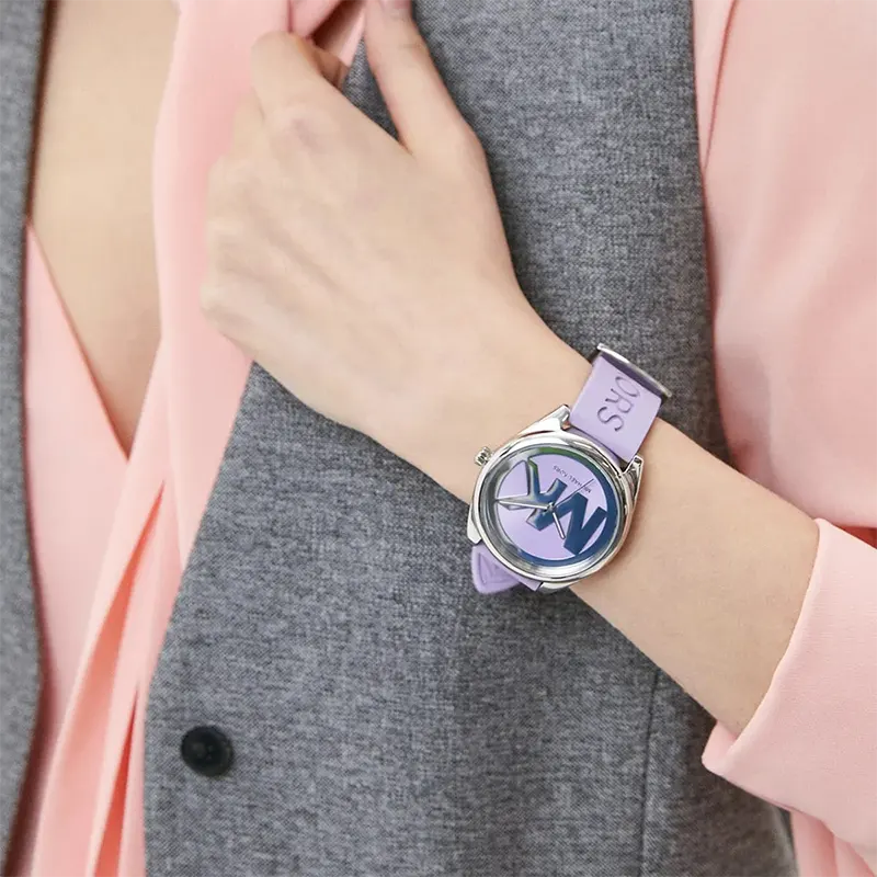 Michael Kors Janelle Purple Dial Silicone Ladies Watch- MK7143